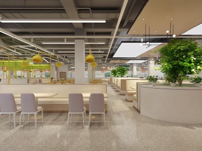 现代食堂3D模型下载